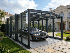 Nouvelle Arrivée 2026 : <span class=keywords><strong>Garage</strong></span> Automatique Intelligent Contemporain, Mobile, Pliable, Électrique et Rétractable avec Toit en Verre Trempé pour Cour - Product Image 3