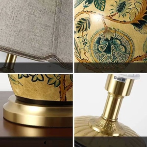 Lanh ô bóng gốm màu vàng Bình bảng đèn kích thước lớn mộc mạc bàn đèn - Product Image 5