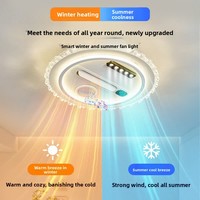 Kipas Angin Plafon LED Tanpa Baling-Baling 6-in-1 Pintar 2027 Baru, Lampu Pendingin/Pemanas, Speaker Musik, Kontrol Jarak Jauh APP Tanpa Tingkat, 105x65cm untuk Rumah