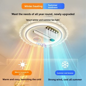 Nouveau Ventilateur de Plafond Intelligent 4-en-1 Sans Pales avec LED, Chauffage/Refroidissement, Haut-parleur Musical et Télécommande à Vitesse Variable 105x65cm pour la Maison (Modèle 2027) - Product Image 3