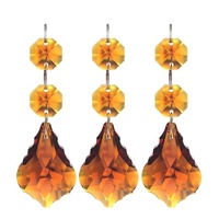 Pendentif Feuille d'Érable en Cristal 38mm, Bijou Coloré, Accessoire de Perles pour Rideau de Porte DIY, Cristal Blanc Simple Face, Thème Végétal