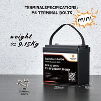بطارية ليثيوم فوسفات الحديد Supcelion EV Grade Deep Cycle Lifepo4 بجهد 12.8 فولت وسعة 100 أمبير ساعة، شبه صلبة، 4000 دورة شحن.