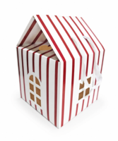 Boîte cadeau élégante rayée avec fenêtre, personnalisable, pour mariage, fête, ou événement, en carton rigide, idéale pour les entreprises