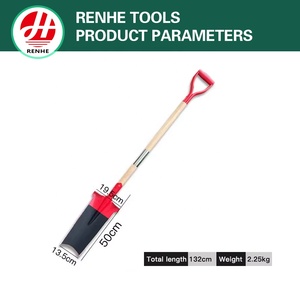 Pelle de jardin détachable avec dents de drainage pour repiquage d'arbres, fabriquée en Chine, avec manche en bois - Product Image 2