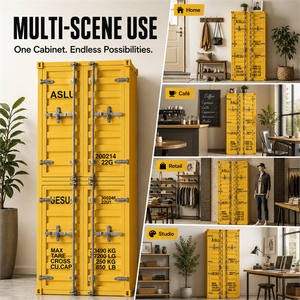 Lemari Loker Besi Kuning Modern Tahan Lama Grosir, Panel Kontainer Perangkat Keras untuk Garasi, Kafe, Ruang Tamu, Bengkel, Penyimpanan - Product Image 3