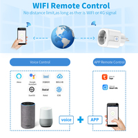 Adaptateur de voyage intelligent WiFi SIXWGH, prise universelle européenne portable, compatible Google Home/Alexa, 16A, Smart Life, ABS PC