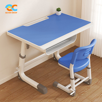 Ensemble de mobilier scolaire robuste à levage manuel de 80 cm, directement du fabricant – Bureau et chaise ergonomiques réglables pour salles de classe