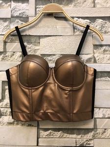Top bustier court en PU ajustable avec armatures, sexy et tendance pour femmes et jeunes filles - Product Image 5
