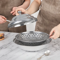 Nouveau Plateau Buffet Hôtelier Africain Anti-Rouille en Acier Inoxydable 410, Plateaux en Acier Inoxydable avec Couvercle pour Bain-Marie