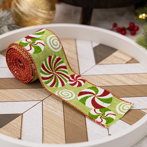Cinta de decoración navideña Papel de regalo Cinta de cáñamo a cuadros Cinta tejida a mano - Product Image 6