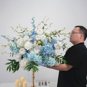 DKB Factory Wholesale Luxury <b>Artificial</b> <b>Flower</b> Ball Blue Silk Rose Arrangement Valentine's Day Modern Handmade - Product Image 2