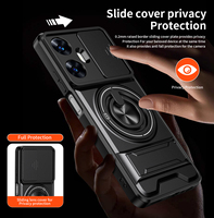 Étuis de téléphone portable avec béquille coulissante pour Oppo Realme C55 C75 C71 C65 C51 15 Pro A60 A78 A17 A57 A77 Coques antichoc blindées
