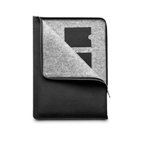 Vente en gros de sacoche pour ordinateur portable en cuir de laine véritable, étui folio multifonctionnel pour MacBook Pro 13 et MacBook Air 13