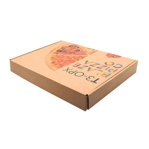 Source Factory Caja de embalaje de papel corrugado impresa personalizada barata 28cm 33cm Caja de entrega de pizza Caja de embalaje de alimentos - Product Image 5