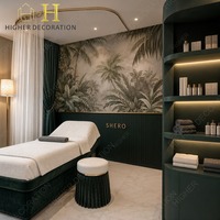 Décoration intérieure moderne pour salon de manucure, comptoir de présentation personnalisé, panneau mural avec logo LED, design 3D, livraison porte à porte