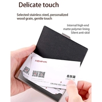 Dompet penyimpan kartu bisnis kayu profesional, dompet penyimpanan saku kayu bambu ramping, tempat kartu bisnis