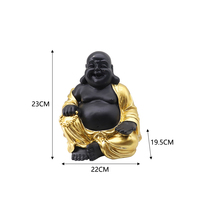 Fournisseur de gros Statue de Bouddha de table or paisible et heureuse richesse assis en riant Statue de Bouddha en résine pour la décoration intérieure