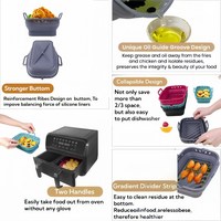 Revêtement en silicone pour friteuse à air rectangulaire, personnalisé, écologique, antiadhésif, sans BPA, pliable, compatible four et lave-vaisselle