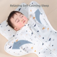 Bioduo – Nouveau Sac de Couchage Anti-Startle pour Nouveau-nés, Style Croisé sur les Bras, en Coton Pur, Motif Dessin Animé, Été/Printemps/Automne