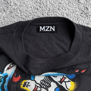 Camiseta MZN para Hombre, Estilo Rock <span class=keywords><strong>N</strong></span> Roll, con Estampado de Calavera y Rosas, Vintage, Lavada, de Algodó<span class=keywords><strong>n</strong></span> Grueso, 220g, Ecológica - Product Image 3
