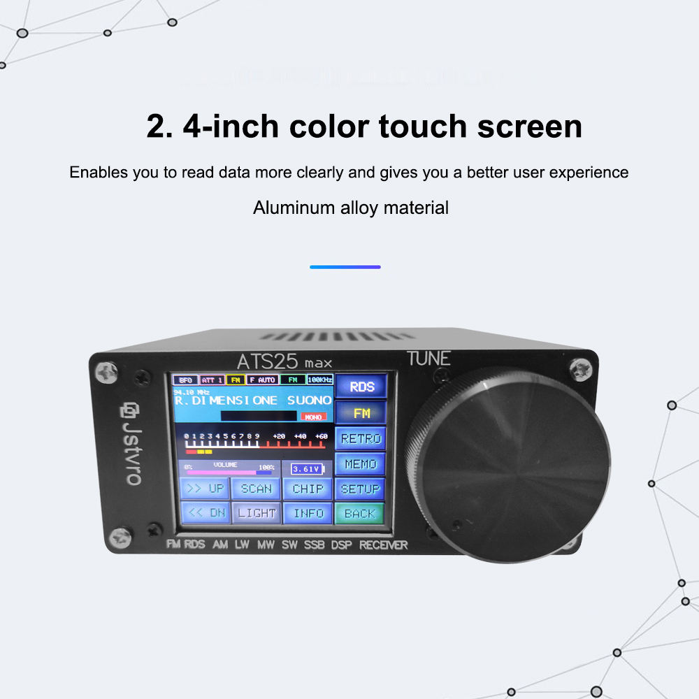 Ricevitore Radio SPORTARC ATS-25Max - FM/LW/MW/SW/SSB, Touchscreen 2.4", DSP, Decoder Digitale - Foto 11