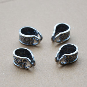 Antique Silver <b>Flower</b> Button Connector For <b>Bracelet</b> Making Jewelry Findings Plated Silver Accessory Z089 - Product Image 3