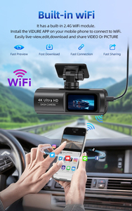 4K + 1080P Dashcam Wifi GPS Theo Dõi Kép 2 Ống Kính Xe Ô Tô Hộp Đen DVR Máy Ảnh Phía Trước Và Phía Sau Mini Dash Cam 4K - Product Image 2