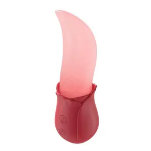 Delove Adult Sex Toy Rose Toy Vibrator for Woman - 3 in 1 Vibrating Tongue Licker Rose Vibrator for Women Double