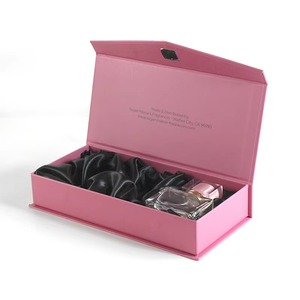 Custom Luxury Package Magnetic Black Satin Insert Perfume Box - Product Image 1