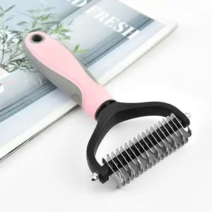 Pet for Cats Dogs Double-Sided Stainless Steel Knotting Comb with Hair Removal Feature Sustainable Plastic Material