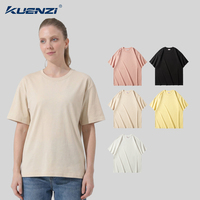 T-shirt pour femme Kuenzi, personnalisé avec logo, col rond, manches courtes, 100% coton, 270GSM, coupe ample, épaules tombantes