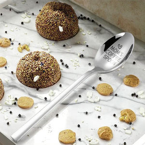 Cuchara de Mesa de Acero Inoxidable de Diseño Moderno, Color Plateado, con Texto Personalizado Gratuito, Regalo de Boda o Uso en Restaurantes, Metal Pulido Espejo - Product Image 2