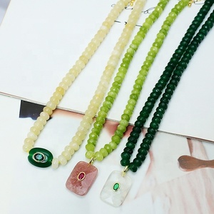 Collier en perles d'alliage de laiton et de cuivre faites à la main, avec pendentif géométrique, style tendance, bijou classique - Product Image 3
