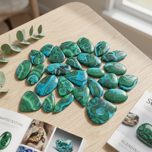 Malachite Verte Naturelle Formes Mixtes Pierre Précieuse Polie 10-30mm Effet de Couleur Certifiée par un Certificat Tierce Partie pour la Fabrication de Bijoux - Product Image 5