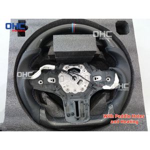 Volante de fibra de carbono Real con calefacción de almacén de EE. UU. Para Bmw G20 3 Series M3 M4 G80 G82 G83 F4x G2x G28 con agujeros de paleta - Product Image 3
