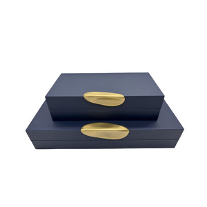Caja decorativa <span class=keywords><strong>de</strong></span> cuero creativa <span class=keywords><strong>de</strong></span> diseño moderno MODELO <span class=keywords><strong>DE</strong></span> ALUMINIO casa ventas Oficina gabinete ornamento decoraciones suaves al por mayor - Product Image 4