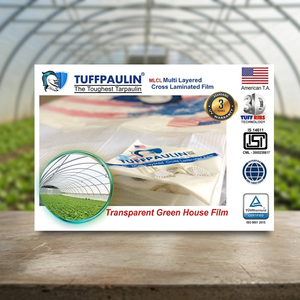 TUFFPAULIN Heavy Duty 150 GSM Transparent Film Cover Single-Span Agricultural Greenhouse <b>Tarps</b> 12.19m X 9.14m (40FT X - Product Image 3