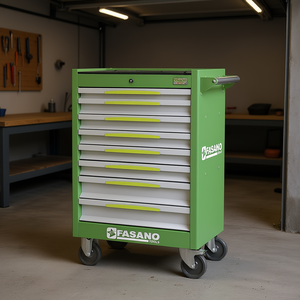 Fasano Tools 8 <b>Drawer</b> Rolling Tool Cabinet Green Metal Storage Cart for <b>Workshop</b> Garage Use - Product Image 3