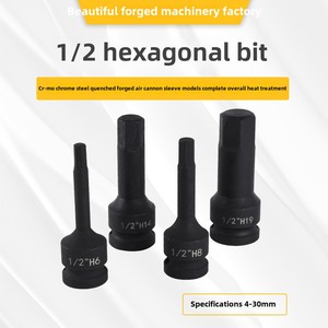 Onarım kullanımı için 1/2 inç özelleştirilebilir OEM destek h-tipi m-tipi t-tipi cr-mo pnömatik lokma seti altıgen Bit siyah kaplama - Product Image 6