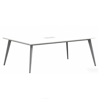 Table de conférence moderne simple avec cadre métallique MFC de petite taille