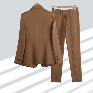 Taglie S-3XL Completo da <span class=keywords><strong>Donna</strong></span> Casual ed Elegante da Lavoro Moderno, Tailleur Pantalone con Giacca, Set da Ufficio 2 Pezzi - Product Image 4