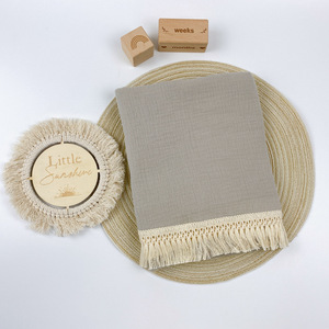 Ins couverture à pampilles pour bébé, couverture en <span class=keywords><strong>gaze</strong></span> pour enfant, couverture d'emmaillotage pour nouveau-né - Product Image 4