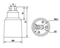 Adaptateur de lampe en plastique blanc ivoire AK-TECH GU10 E27, support de douille pour abat-jour, base de lampe CFL, AC 220V, directement de l'usine, garantie 2 ans
