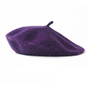 Boinas de Lana Vintage de Alta Calidad de Fábrica 2026, Color <span class=keywords><strong>Rojo</strong></span> Vino, Sombreros para Mujer y Boina de Lana de Color Sólido para Mujer, <span class=keywords><strong>Invierno</strong></span> - Product Image 3