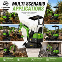 Mini-excavatrice pratique certifiée CE Fulcore, conception personnalisée ODM/OEM, livraison rapide, mini-excavatrice à chenilles en caoutchouc pour travaux agricoles