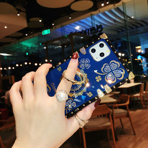 Glitter Rhinestone şanslı yaprak yonca <span class=keywords><strong>iPhone</strong></span> için kılıf 16 <span class=keywords><strong>Pro</strong></span> <span class=keywords><strong>Max</strong></span> 15 14 13 12 <span class=keywords><strong>11</strong></span> XR XS X 8 7 6 artı yüzük standı Funda - Product Image 2