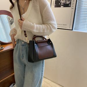 Bolsos De Cuero De imitación De Cuero, bolso De lujo para mujer, bolso De mano tipo cubo, bolso De hombro pequeño para mujer - Product Image 5