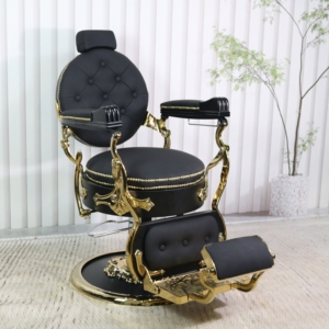 Fauteuil de barbier classique en cuir, équipement de coiffure durable, fauteuil de salon confortable - Product Image 4