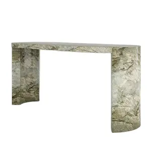 Décoration nordique salon moderne travertin meubles couloir entrée Table pierre marbre Console Table