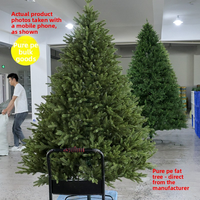 Sapin de Noël en PE pur haut de gamme, décorations de Noël, sapin artificiel luxueux pré-éclairé et dense